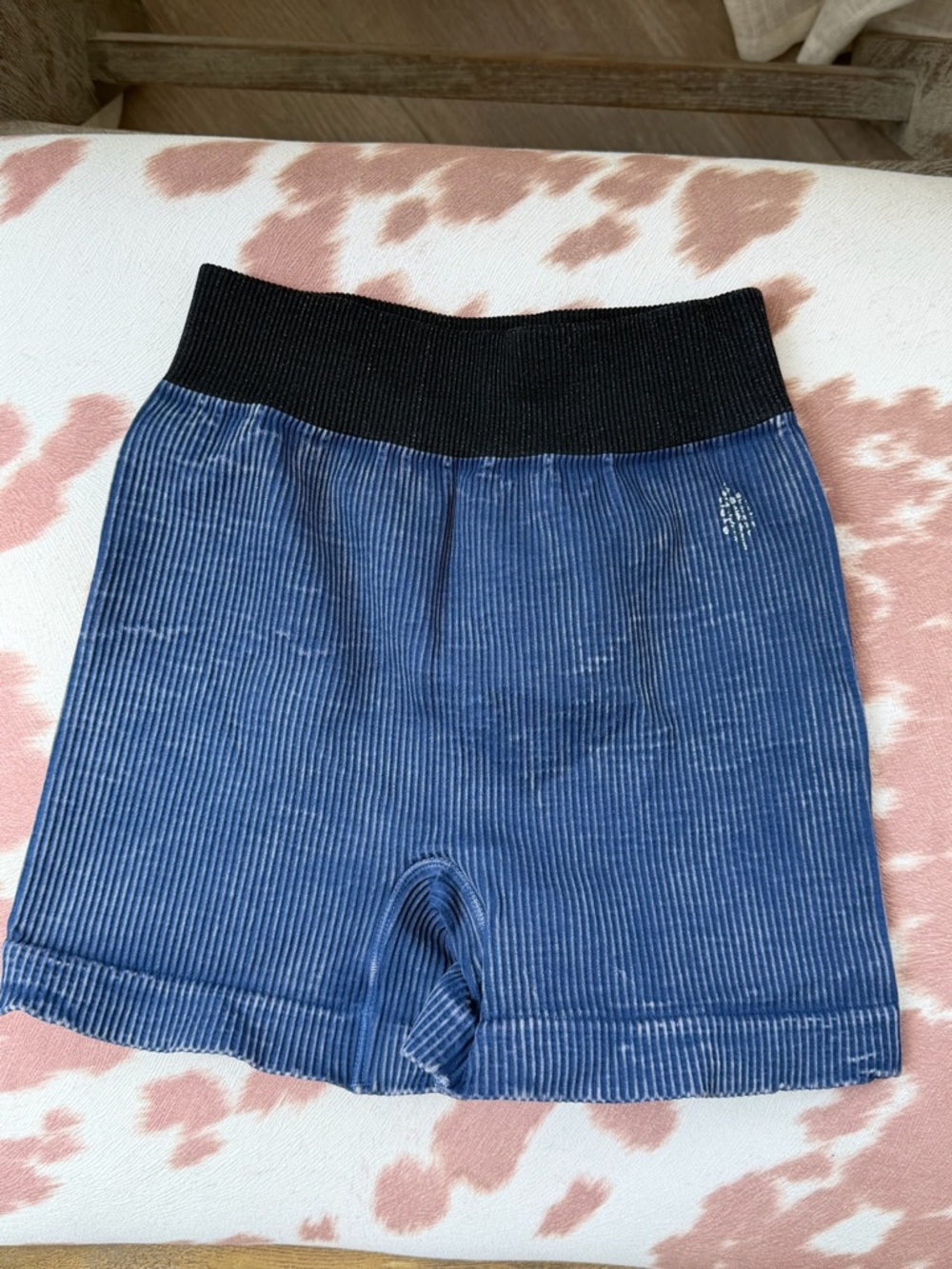 Free People Ribbed Blue Shorts